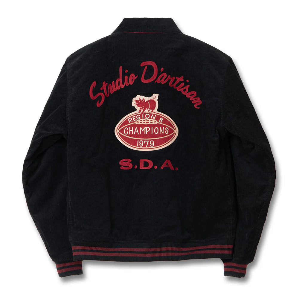 Studio D'Artisan 4626 Corduroy Stadium Jacket - Black – Guilty Party
