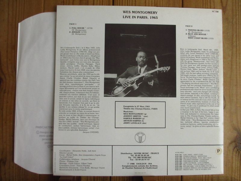 Wes Montgomery / Live In Paris, 1965 - Guitar Records