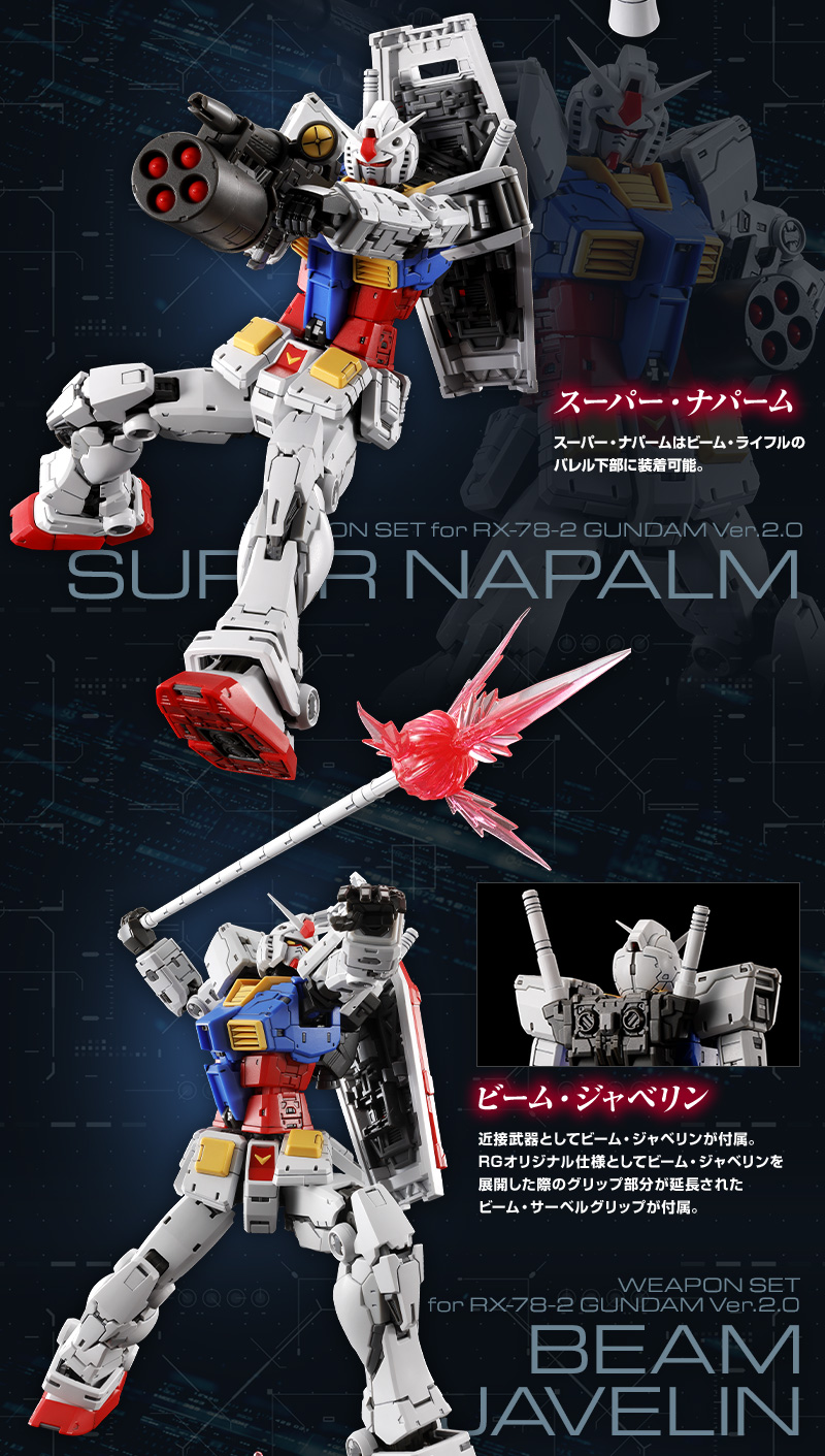 RG 1/144 RX-78-2 ガンダム Ver.2.0用武器セット 8/31(土)ガンダム