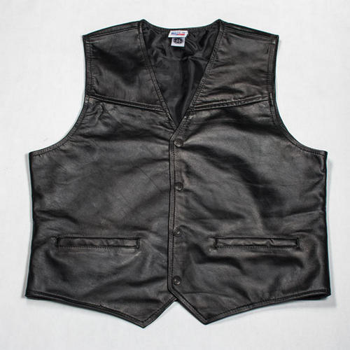 Embossed Black Leather Vest – SGT GRIT