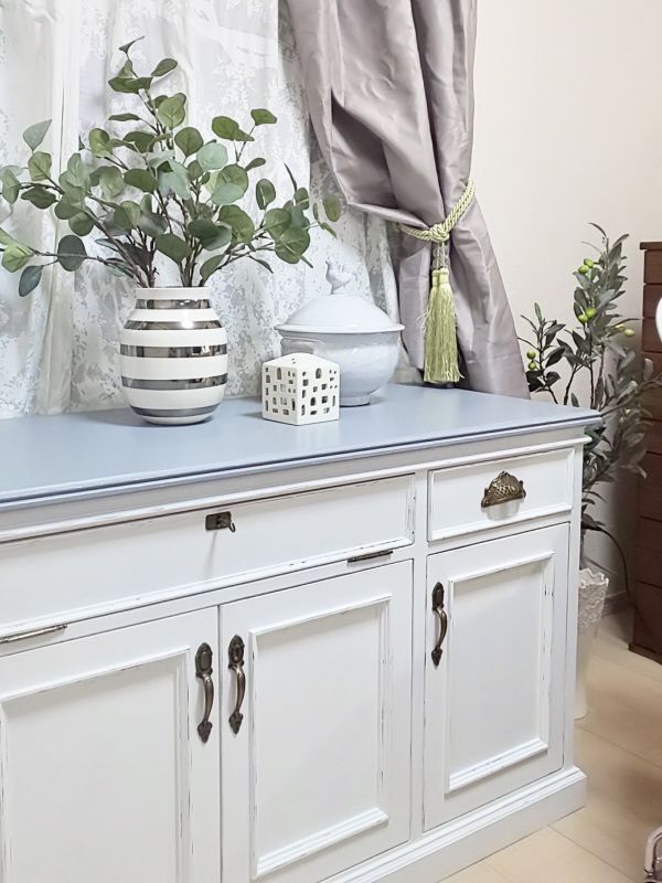 フランス家具調オーダーメイドサイドボードW1400BlancDivoire風@大阪