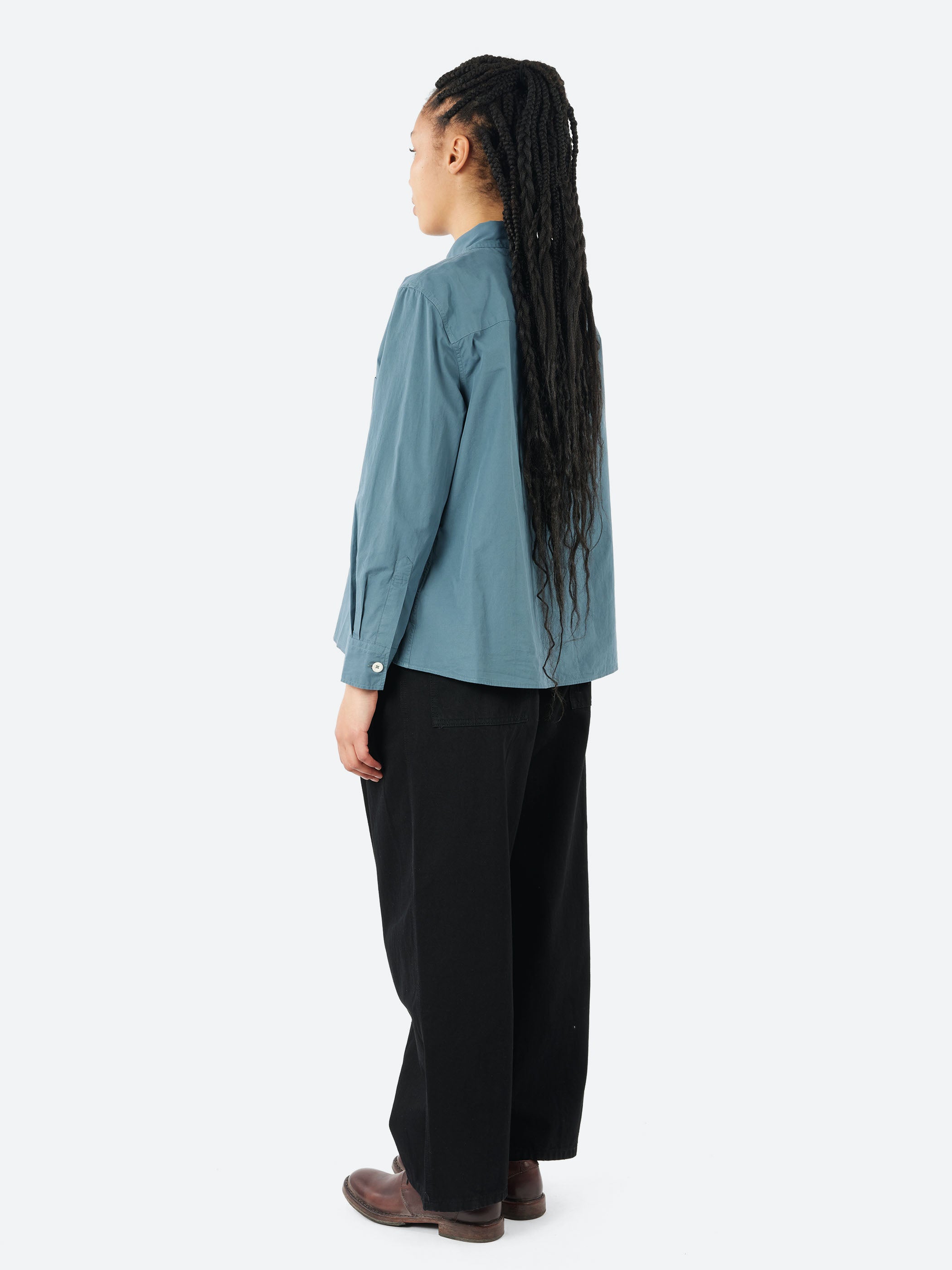 Margaret Howell - MHL Big Pocket Swing Shirt in Mineral Blue