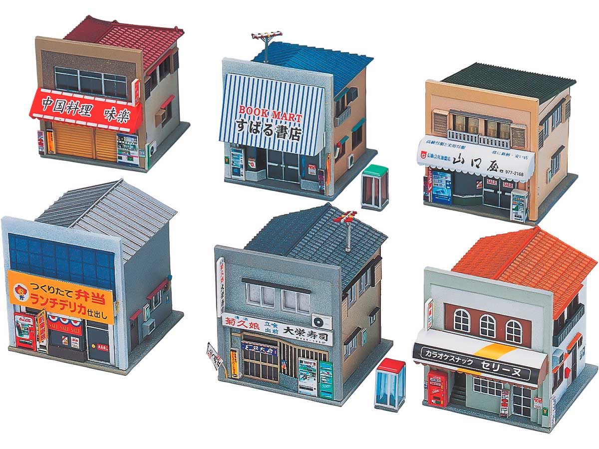 2136＞商店セット｜ストラクチャーキット｜Nゲージ鉄道模型のグリーン