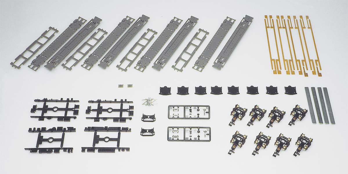 7506＞床下台車セット 通勤タイプ 冷房車 基本4両用A（動力無し