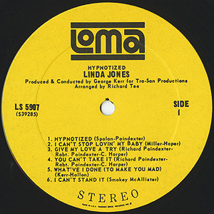 Linda Jones / Hypnotized(LP) / Loma 1967 USオリジナル盤 EX-/EX