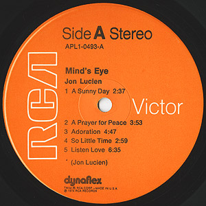 Jon Lucien / Mind's Eye (LP) / RCA 1974 USオリジナル盤 VG+/EX