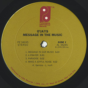 O'Jays / Message In The Music (LP) / Philadelphia International