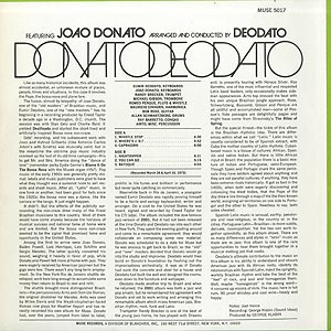 Joao Donato / Donato Deodato (LP) Muse 1973 USオリジナル盤 EX-/VG+