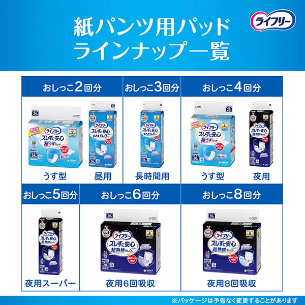 ライフリーズレずに安心紙パンツ専用尿とりパッド2回吸収 52枚×3袋