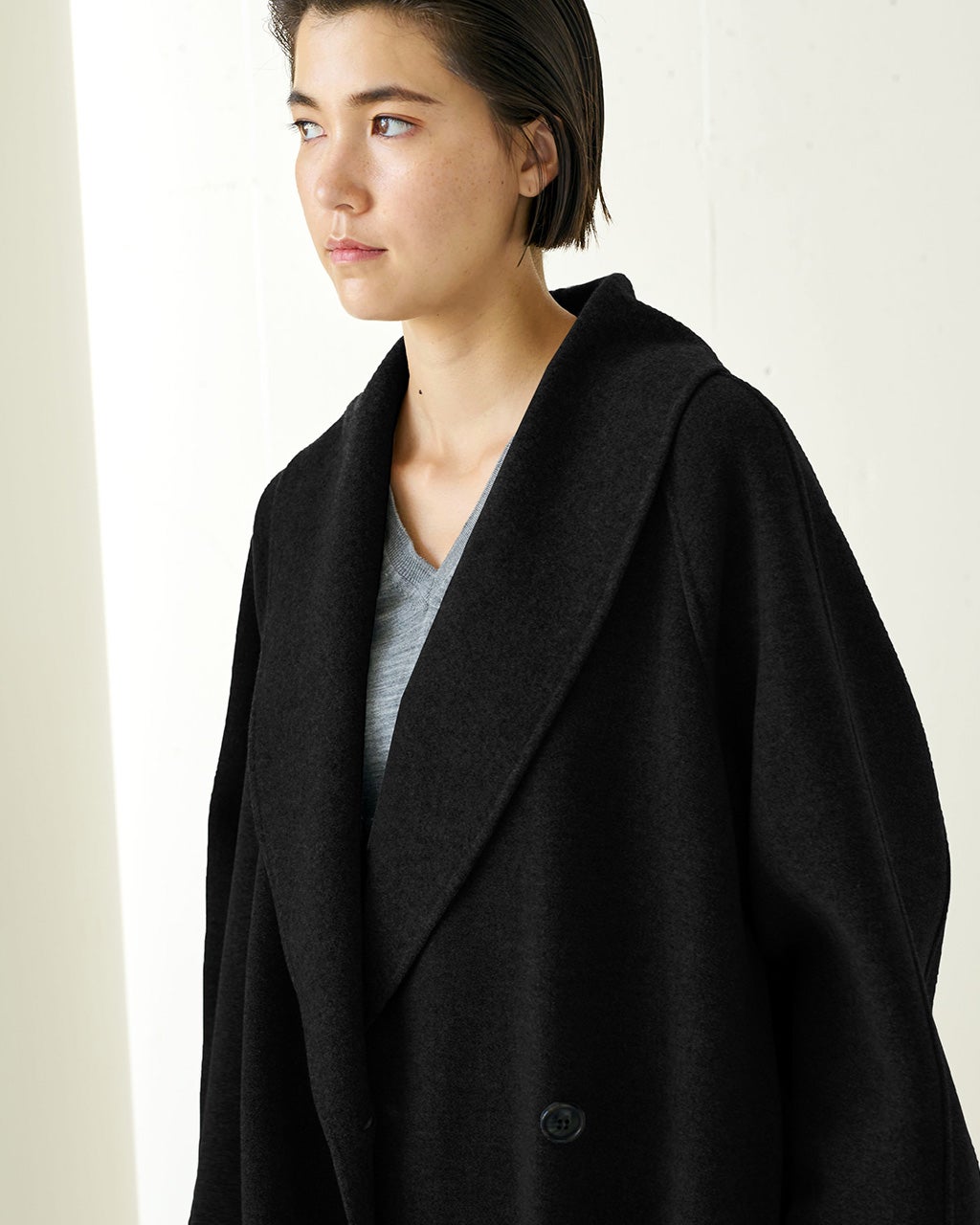 イタリアンダブルフェイス・ショールカラーコート/DoCLASSE