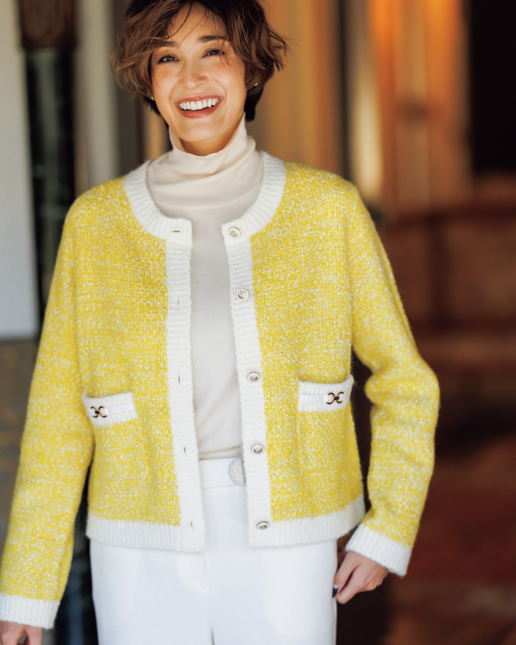 2WAY・鹿の子ニットジャケット/DoCLASSE