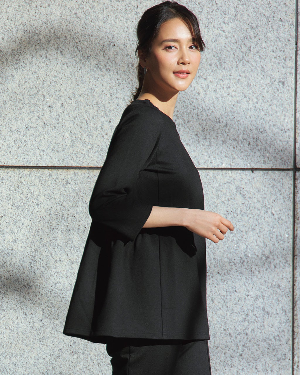 最終値下げ 2025SS ENFOLD ドレープヘムシャツ ブラック サイズ38 最終