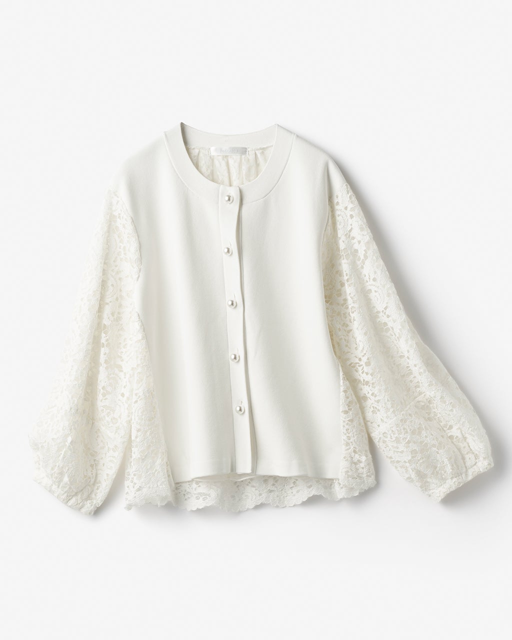 レースコンビ・パールボタンカーディガン/DoCLASSE