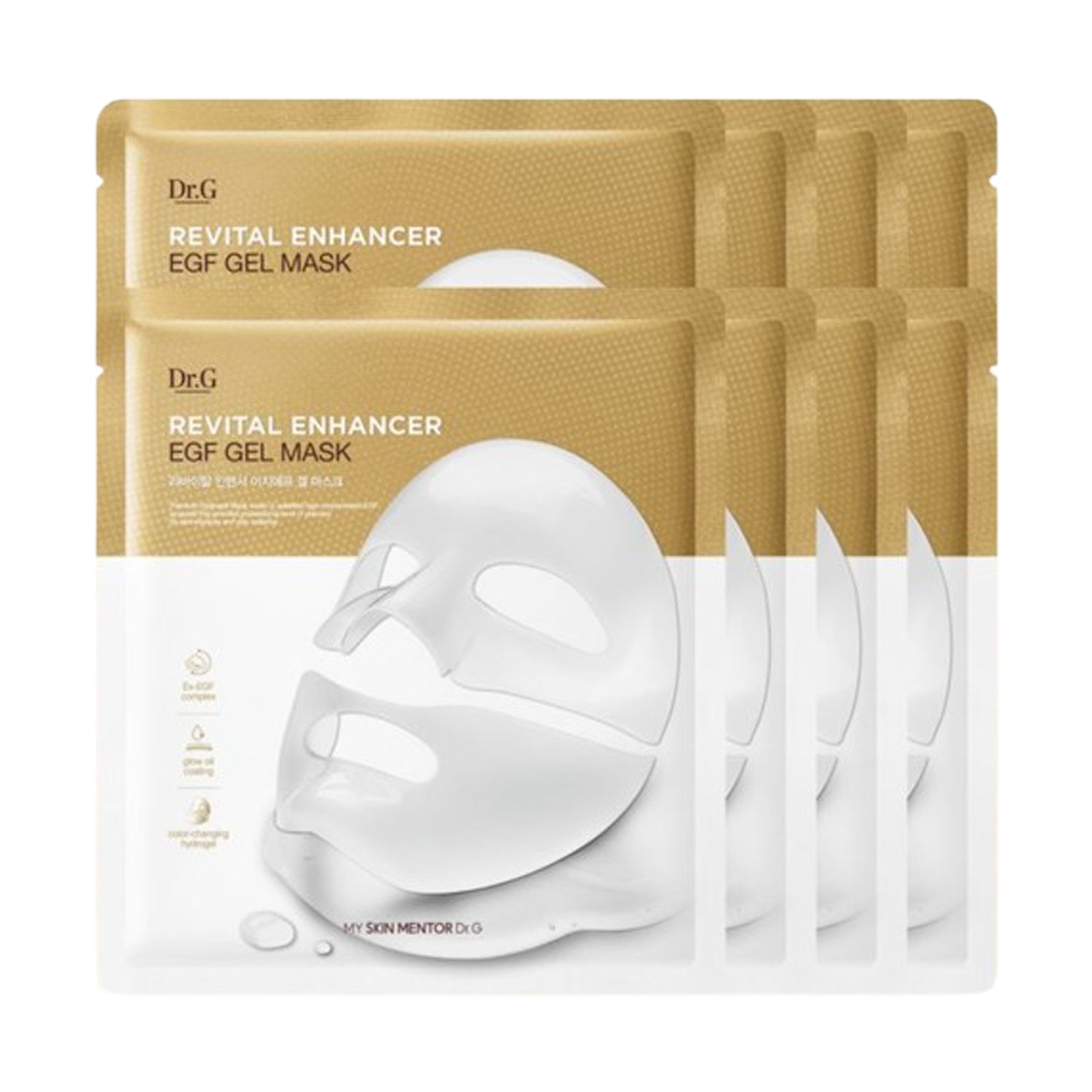 Dr.G Revital Enhancer EGF Gel Mask 4 Sheets + 4 Sheets (2 boxes