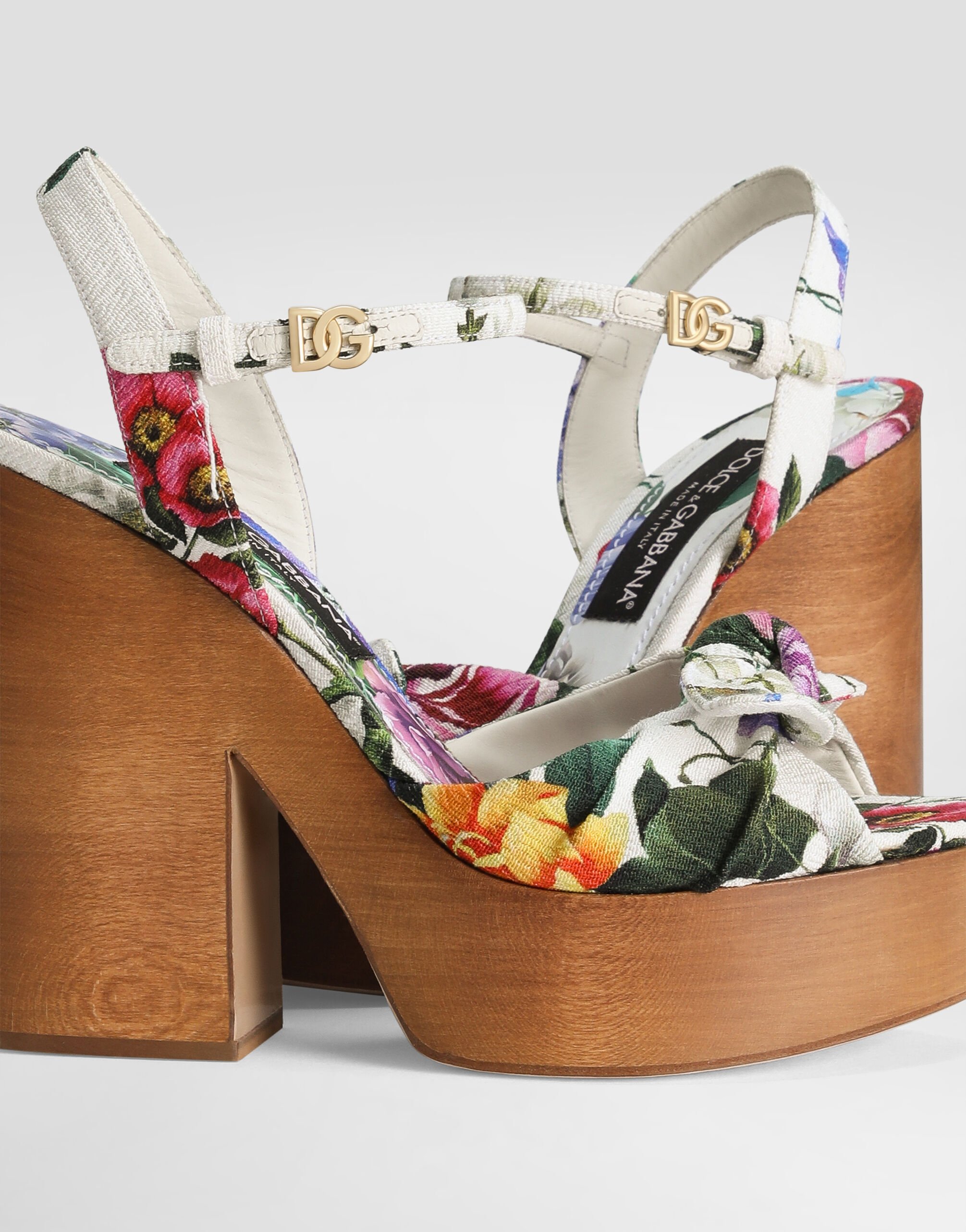 Jacquard platform sandals in Print for Women | Dolce&Gabbana® US