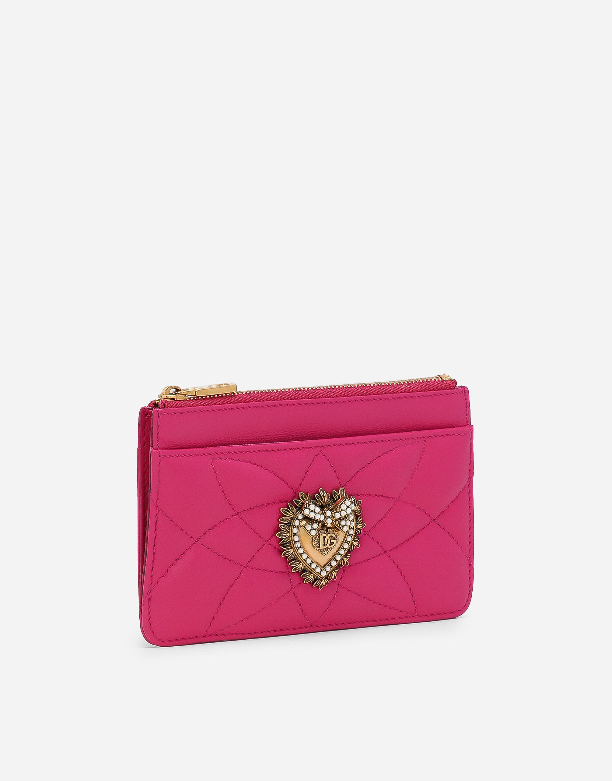 Medium Devotion card holder in Pink for Women | Dolce&Gabbana® US