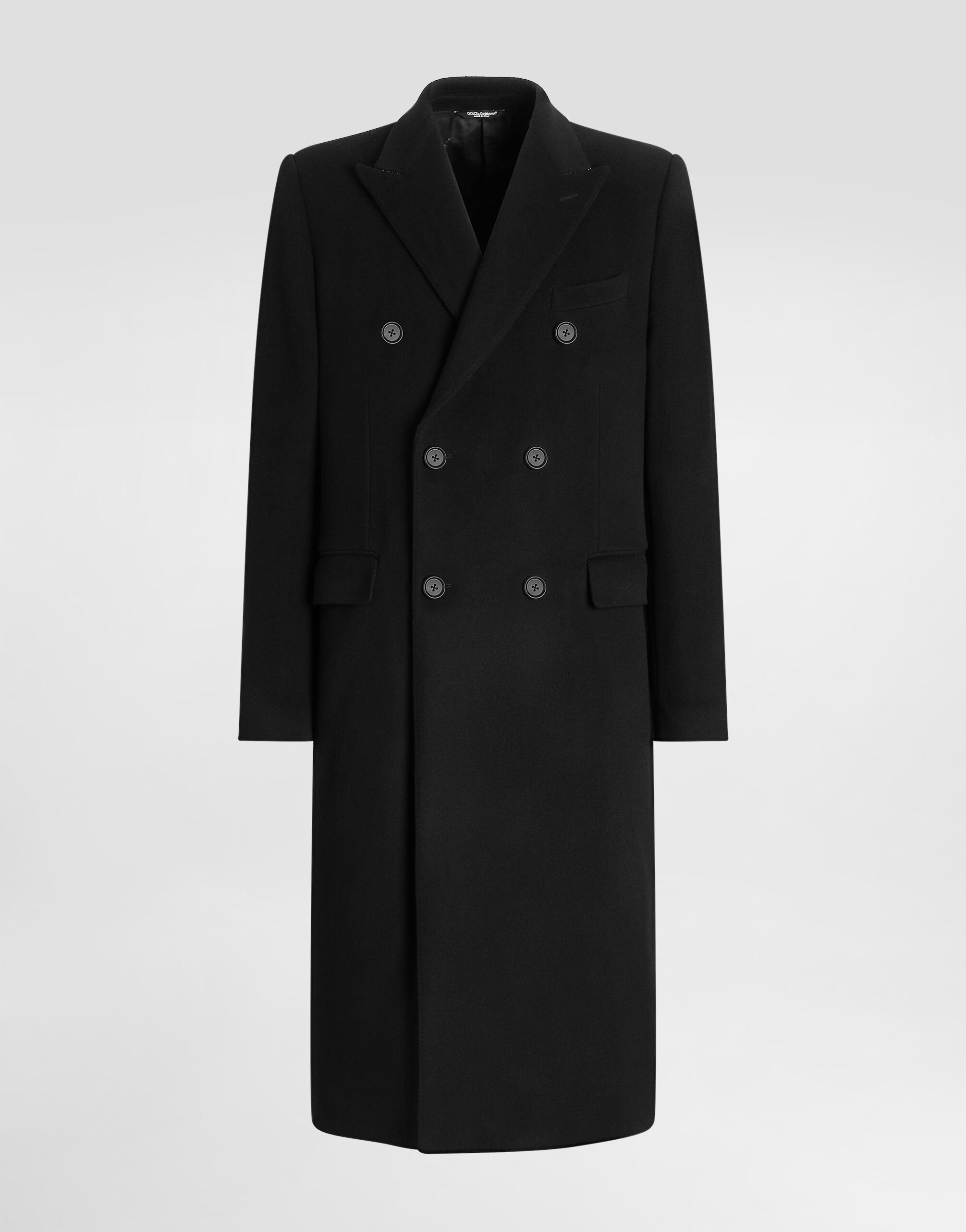 TOD'S 黒 ウール ダブルブレストコート TOD'S 黒 ウール ダブル