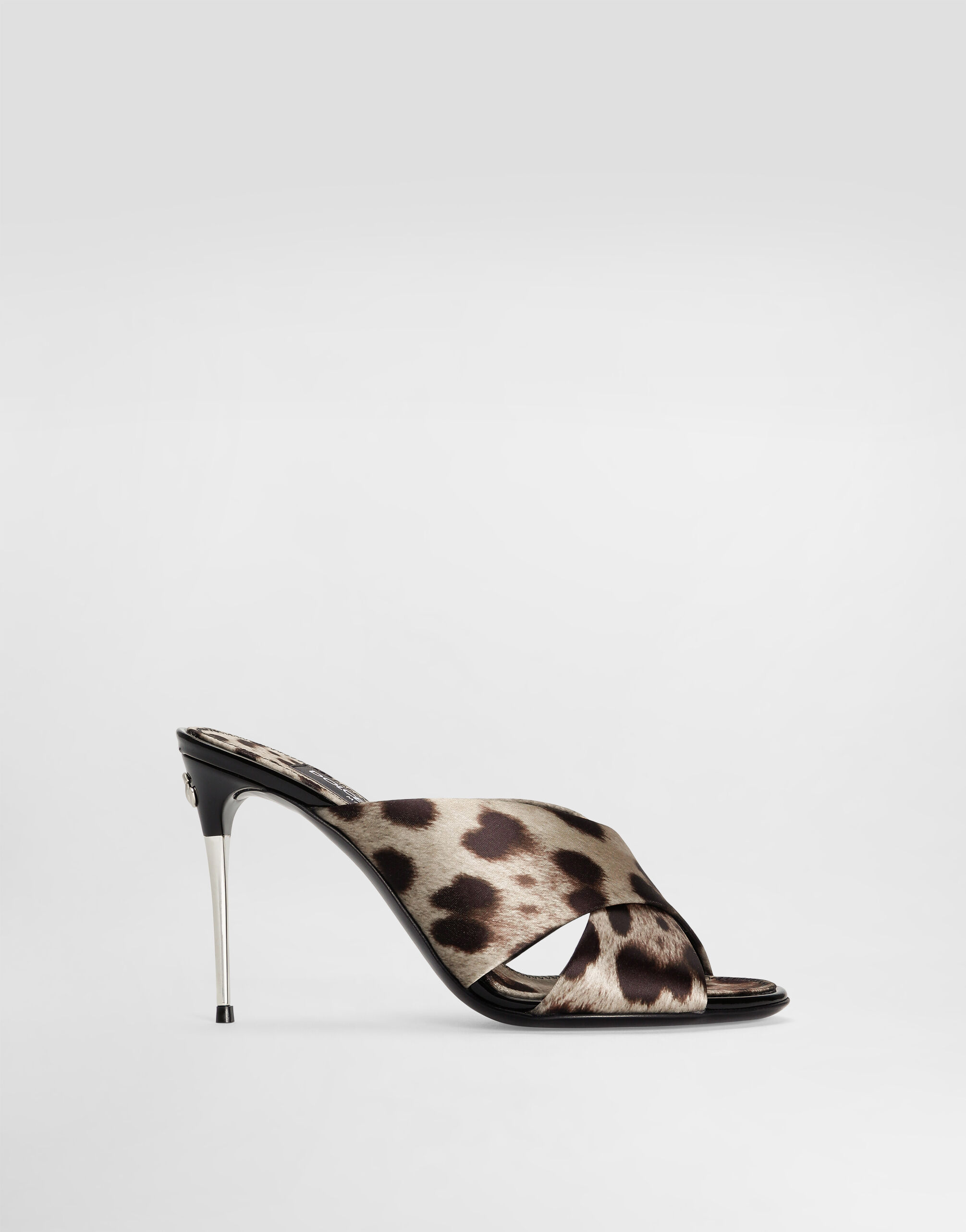 Leopard-print satin mules in Print for Women | Dolce&Gabbana® US