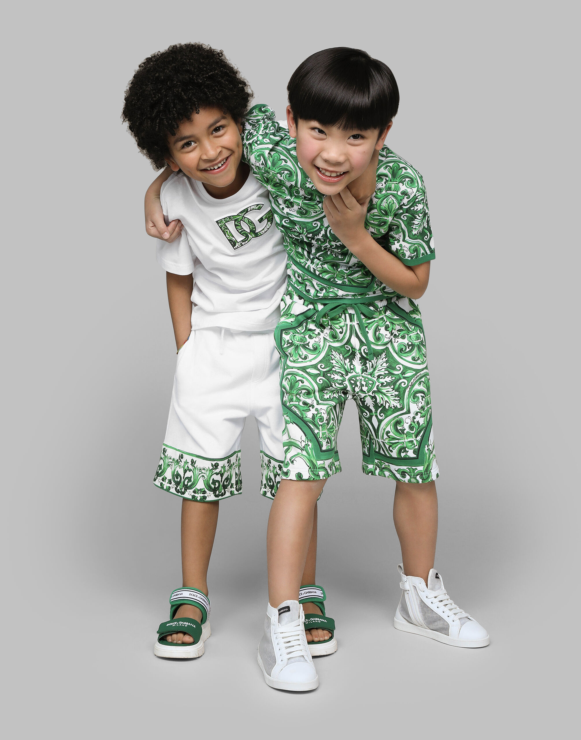 Jersey T-shirt with DG logo in White for Boys | Dolce&Gabbana® US