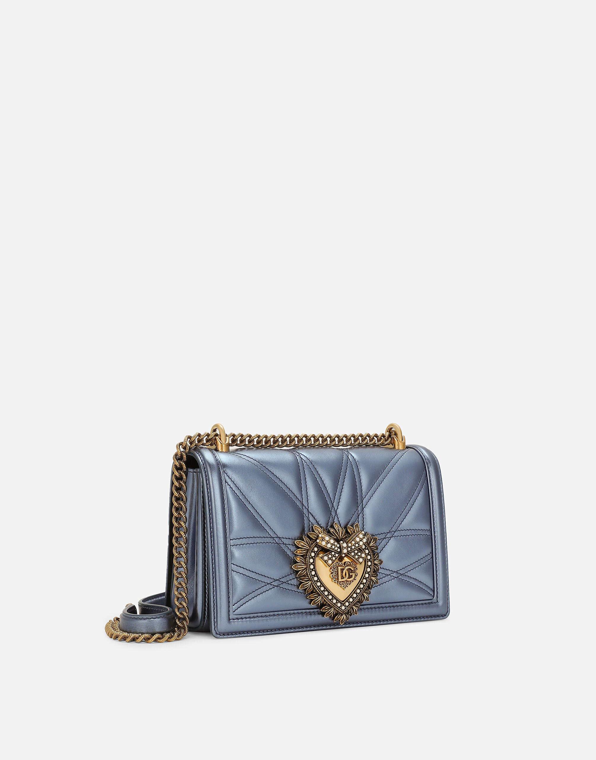Medium Devotion shoulder bag in Blue for Women | Dolce&Gabbana® US