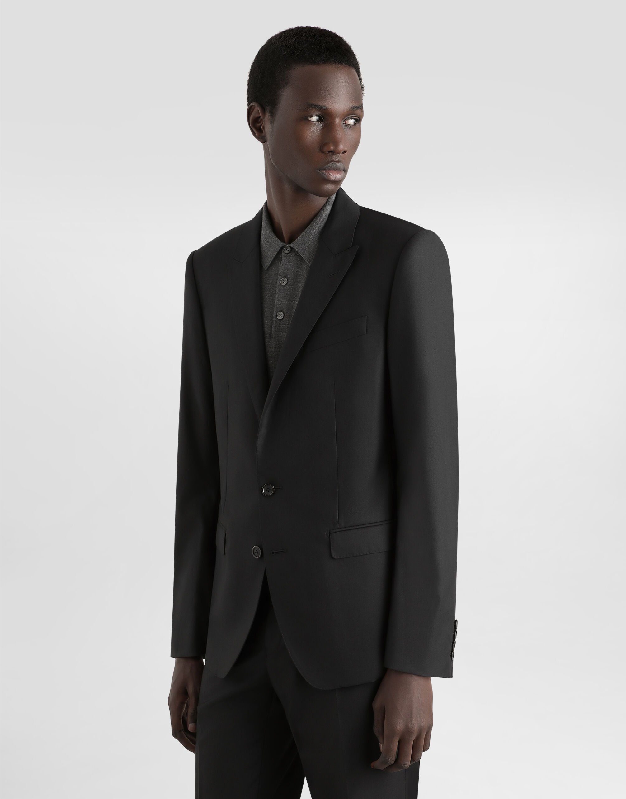 Wool and silk Martini-fit suit in Black for Men | Dolce&Gabbana® US