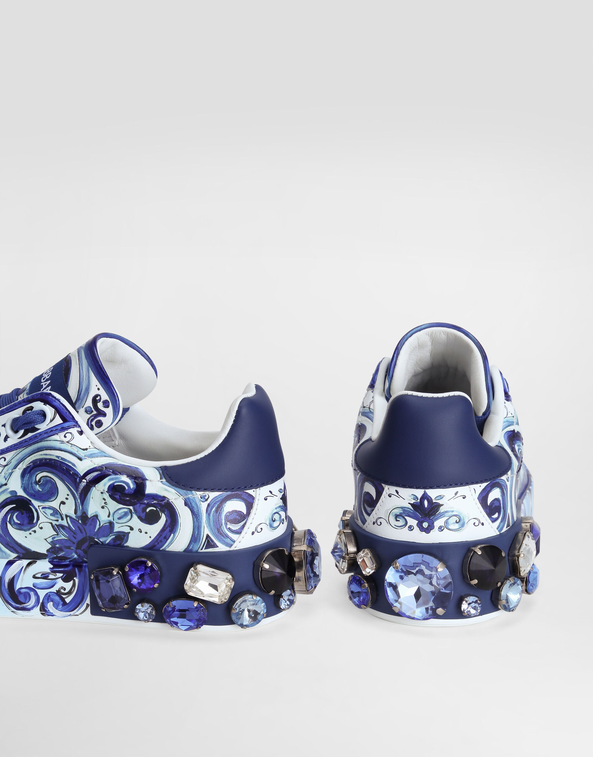 Majolica-print calfskin Portofino sneakers in Multicolor for Women
