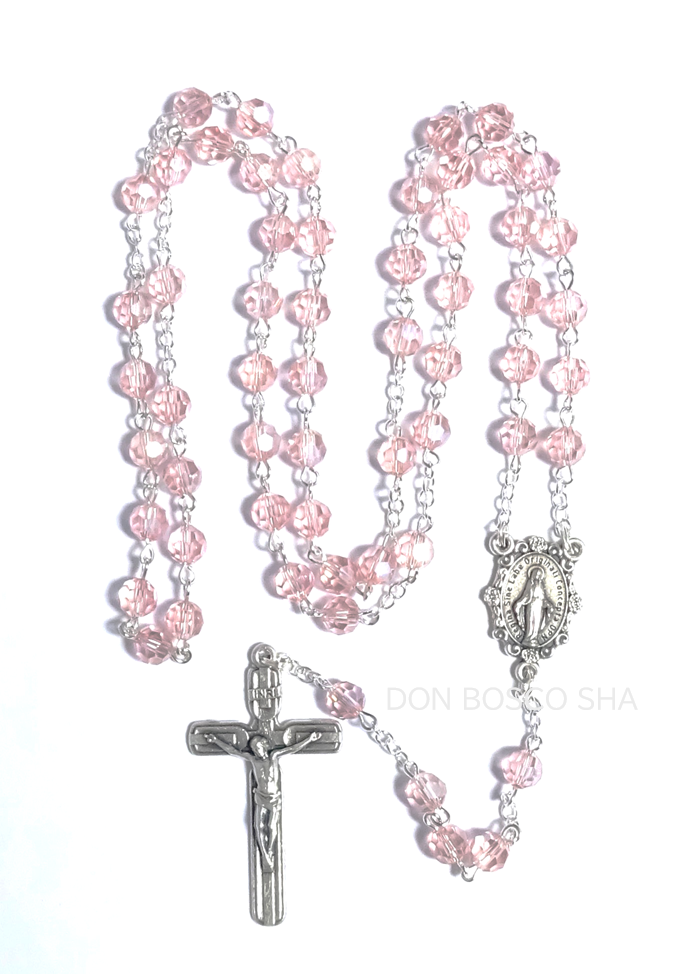 ロザリオ ガラス6mm珠 ピンク - ドン・ボスコ社