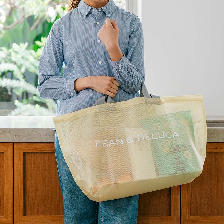 DEAN & DELUCA メッシュトートバッグ シトラスイエローBIGサイズ