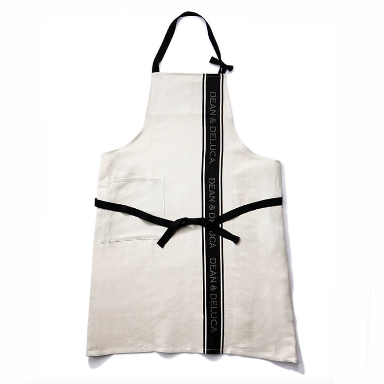 DEAN & DELUCA ジャガードエプロン ブラック×ナチュラル | DEAN