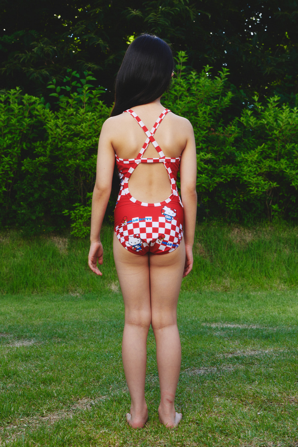 ハローキティ] I ♥ Pingpong Kids One-piece swimsuit - Apple Red