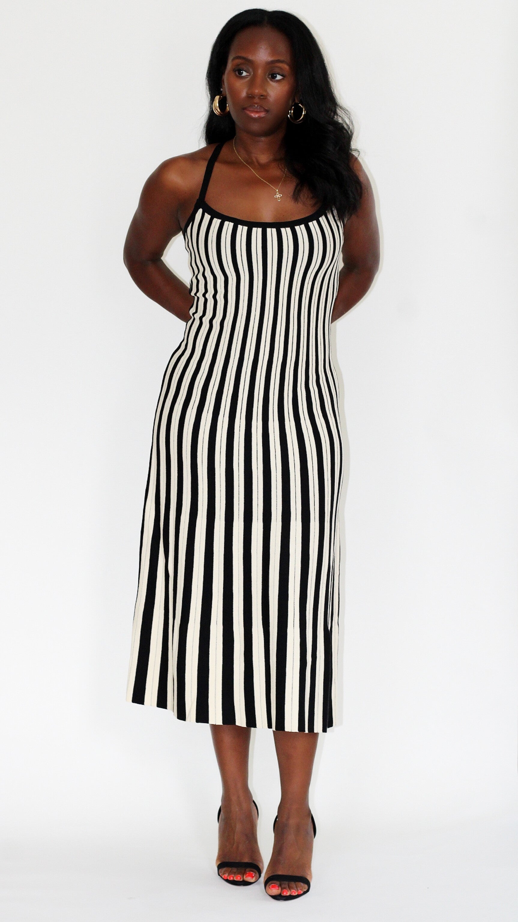 Diana Striped Midi Dress – Demica Dair