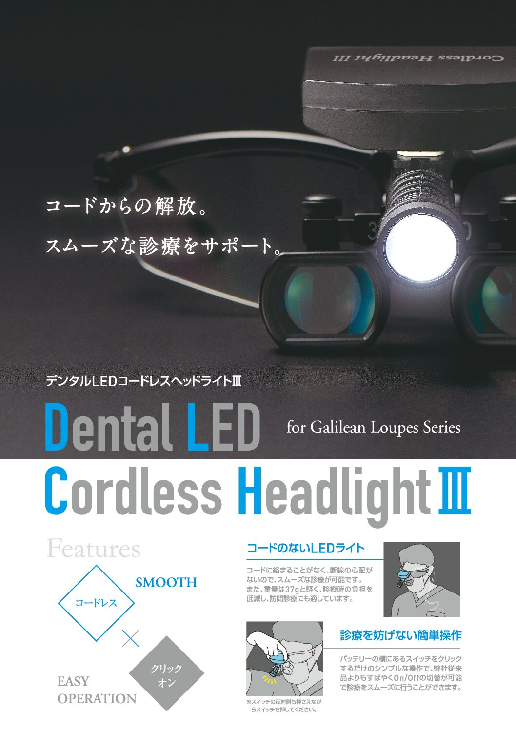 デンタルLEDコードレスヘッドライトⅢ – 株式会社日本歯科商社