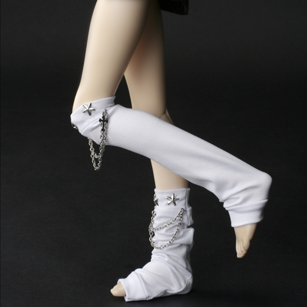 Chain Stud Leg Warmers White for MSD – Denver Doll Emporium