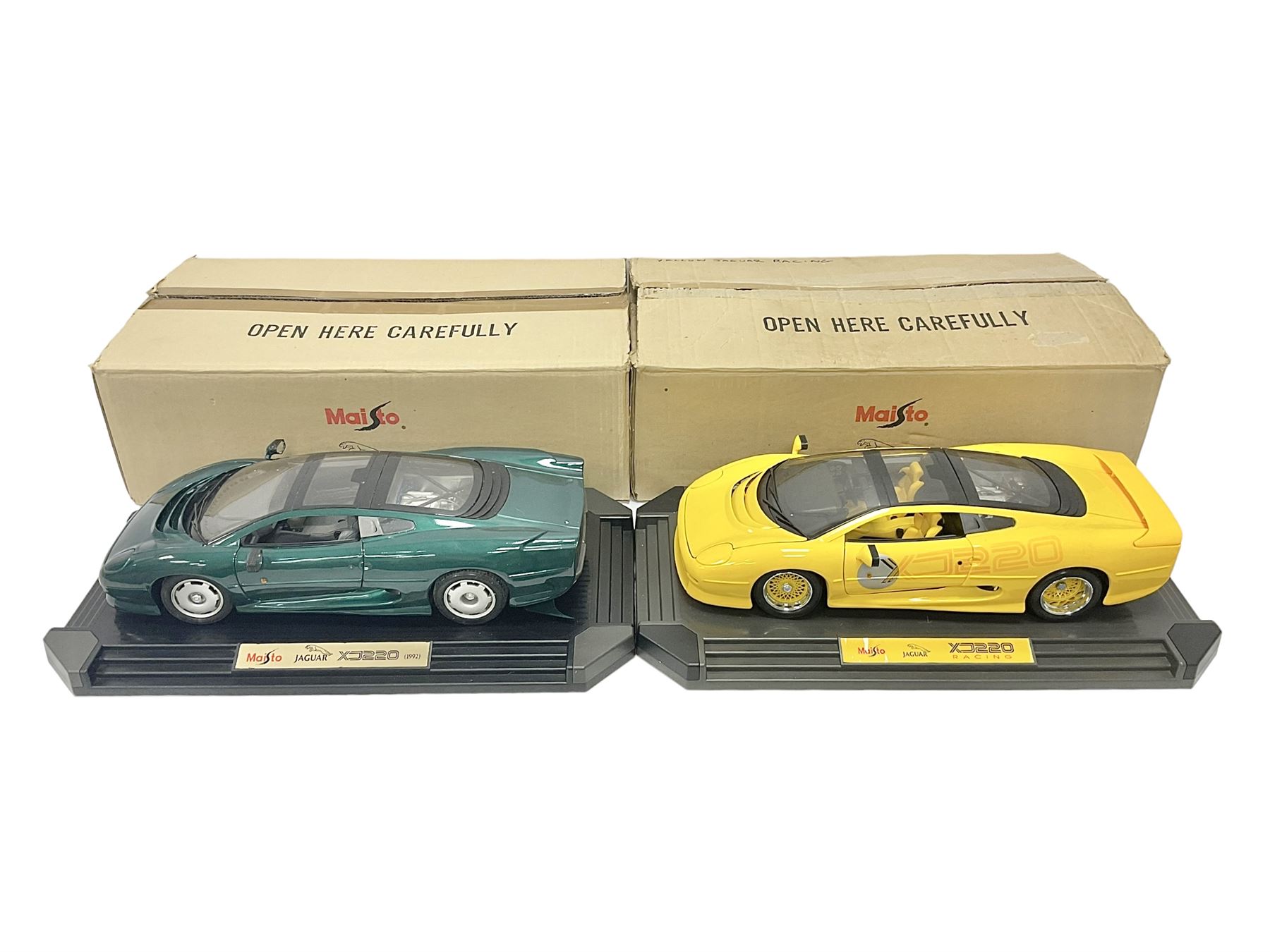 Two Maisto 1:12 scale cars comprising 1992 Jaguar XJ220 Racing car