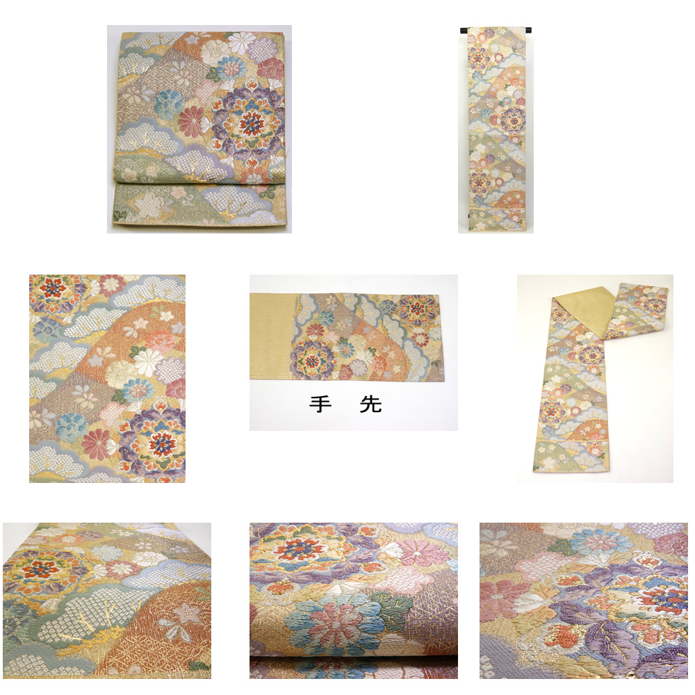 袋帯 六通柄 自然・華文様 お仕立て上がり 新古品 No 3551054 | 袋帯