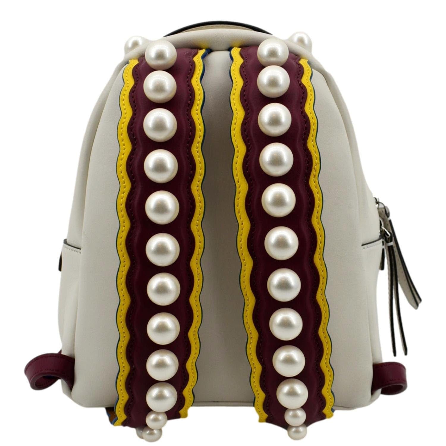FENDI Leather Backpack Bag White