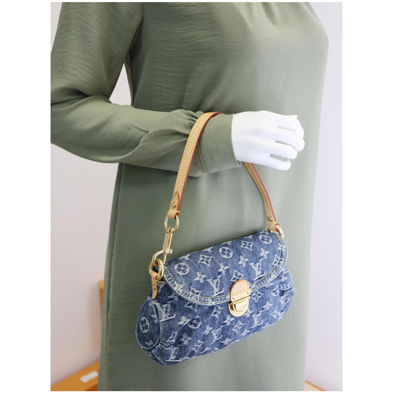 Louis Vuitton Mini Pleaty Monogram Denim Handbag