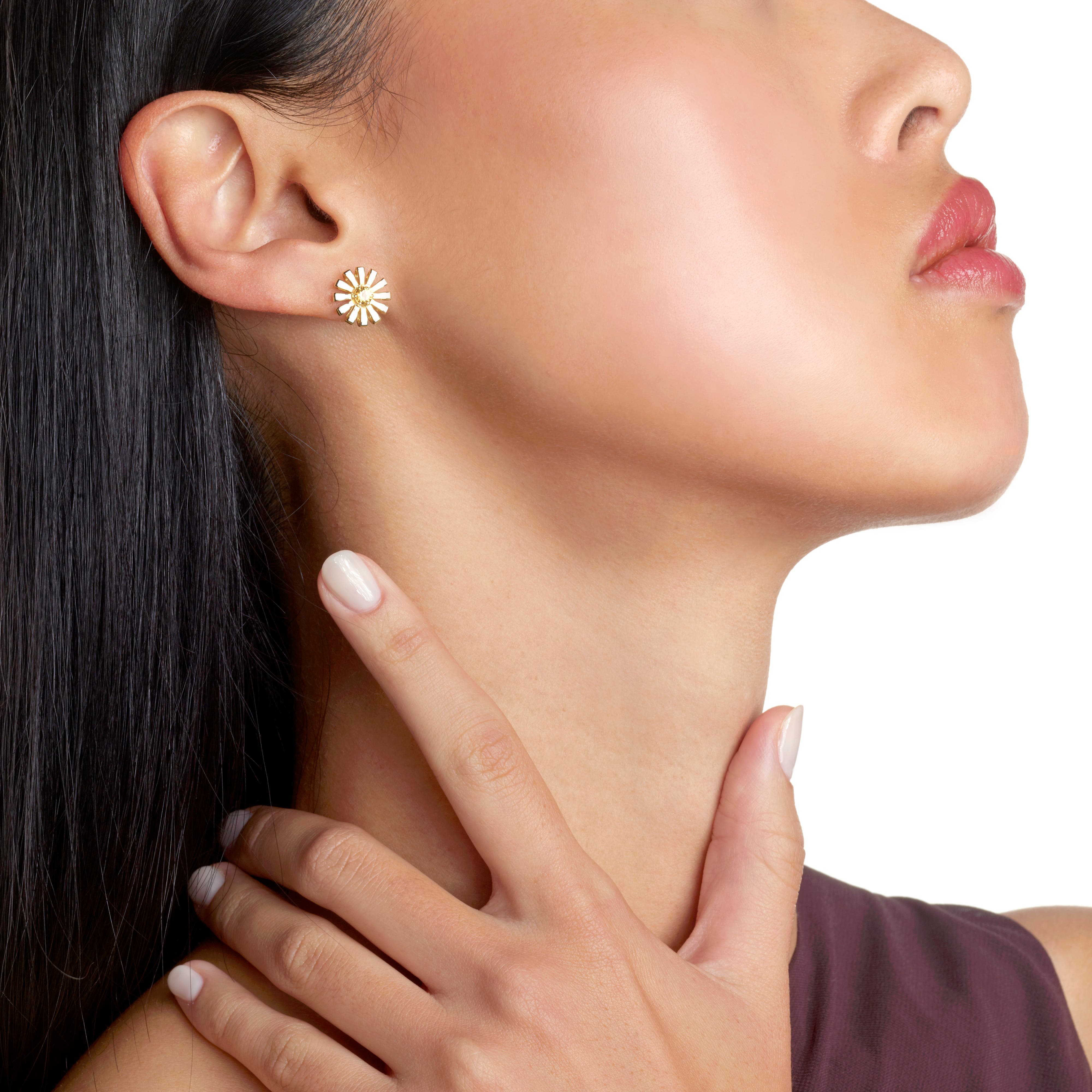 イエローゴールド、セラミック、シトリン ピアス 12mm - Damiani