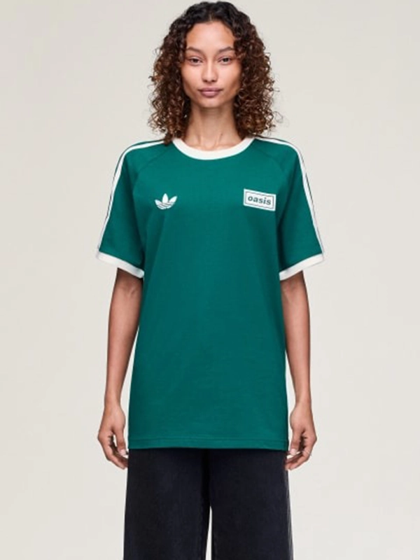 Adidas x Oasis Green 3-Stripes Tour T-Shirt – 2025 Drop 2