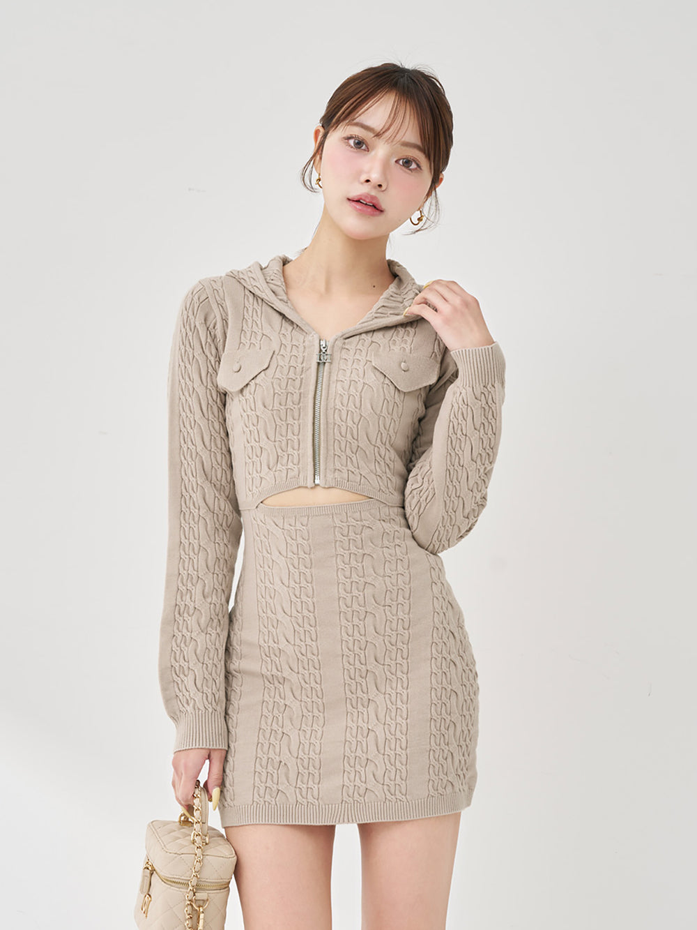 オープンケーブルニットミニワンピース – Darich (ダーリッチ)