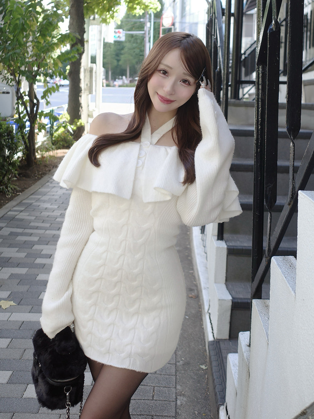 オープンケーブルニットミニワンピース – Darich (ダーリッチ)