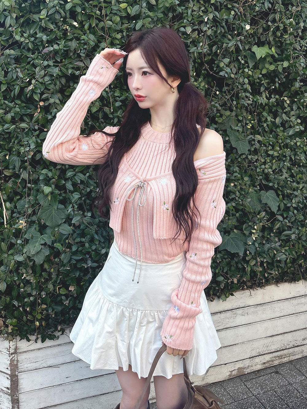 スパークルリボンアンサンブルニットトップス – Darich (ダーリッチ)