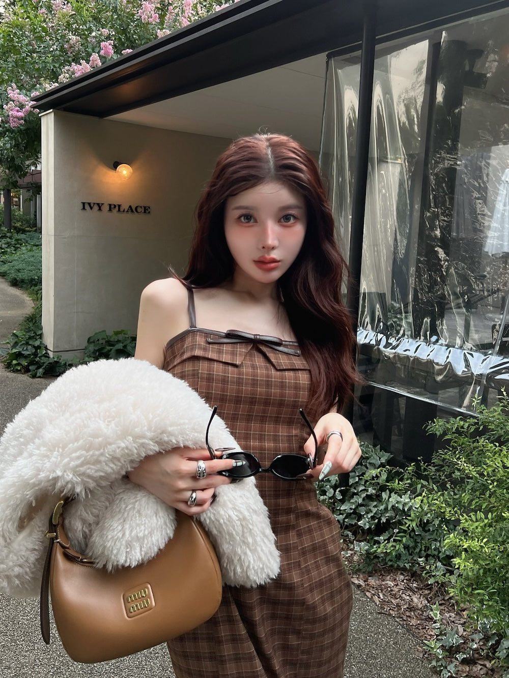 レザーリボンチェックロングワンピース – Darich (ダーリッチ)