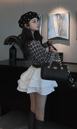 ボリュームフリルツイードニットミニワンピース – Darich (ダーリッチ)