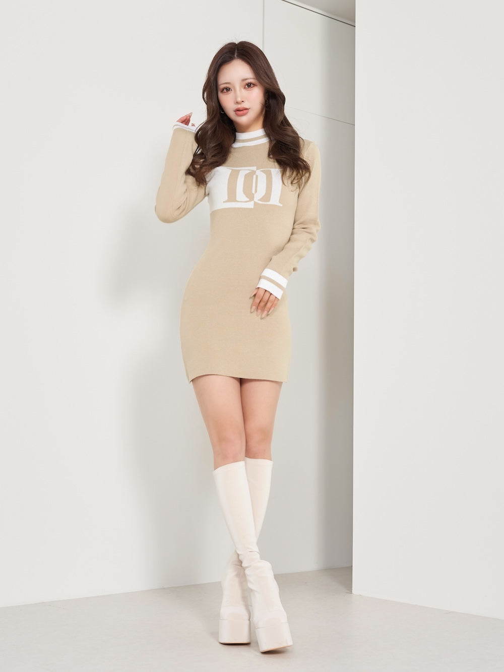 ジャガードロゴニットミニワンピース – Darich (ダーリッチ)