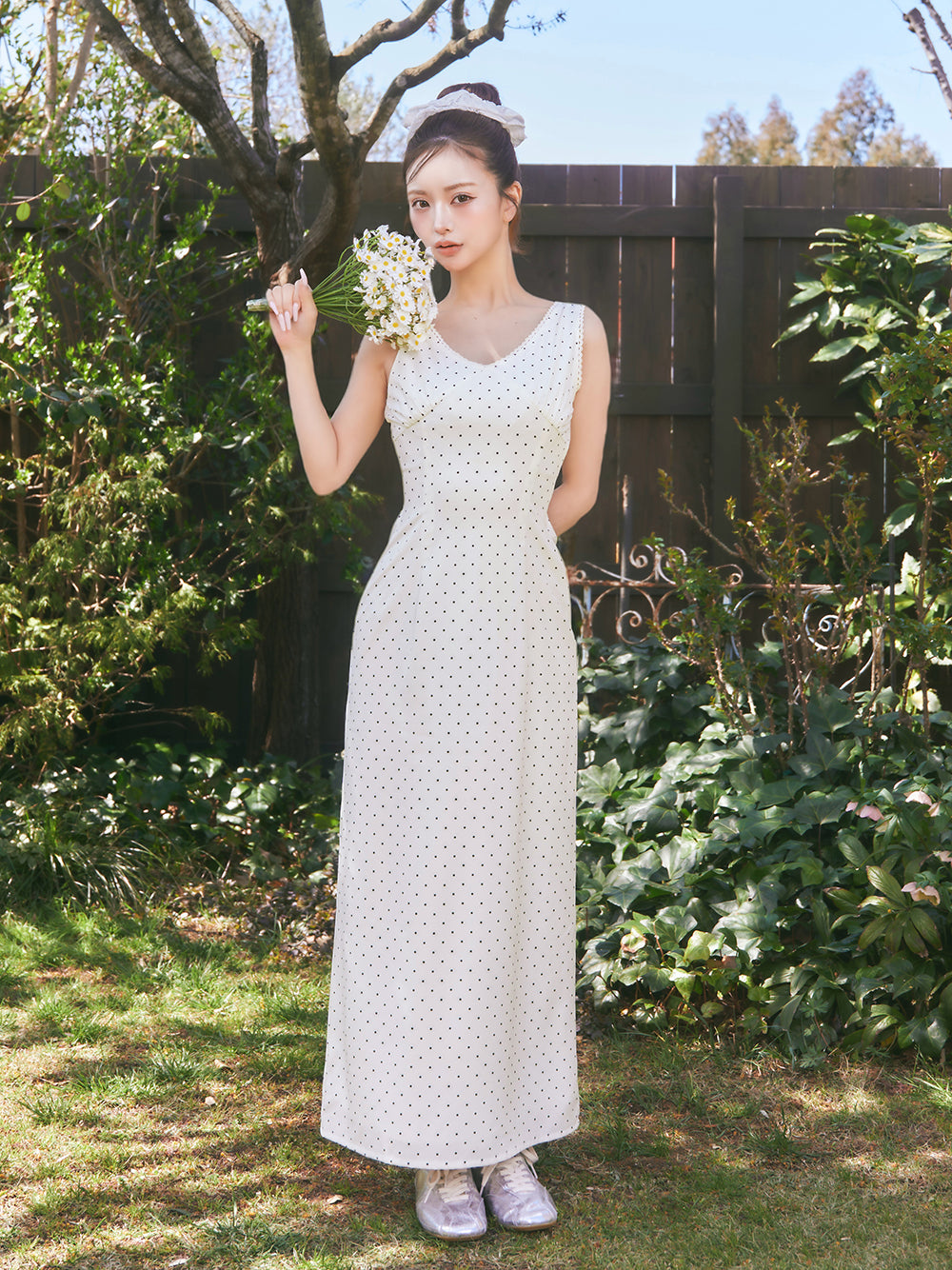 ドットギャザーロングワンピース – Darich (ダーリッチ)