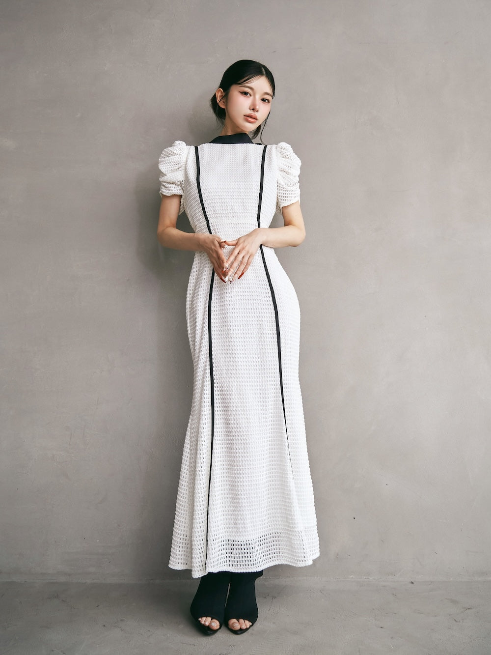 コットンレースバックリボンロングワンピース – Darich (ダーリッチ)