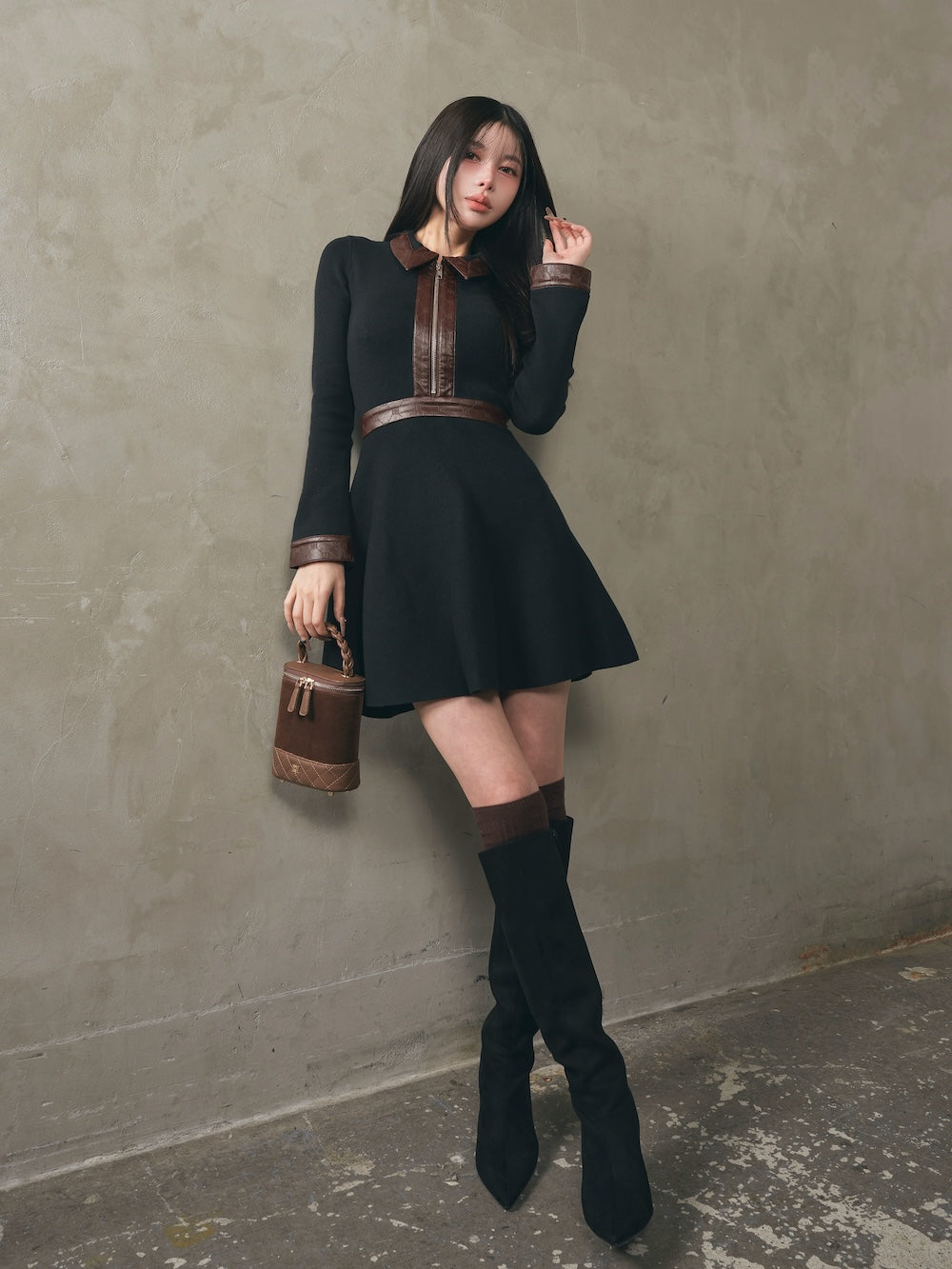 ロゴレザーフレアミニワンピース – Darich (ダーリッチ)