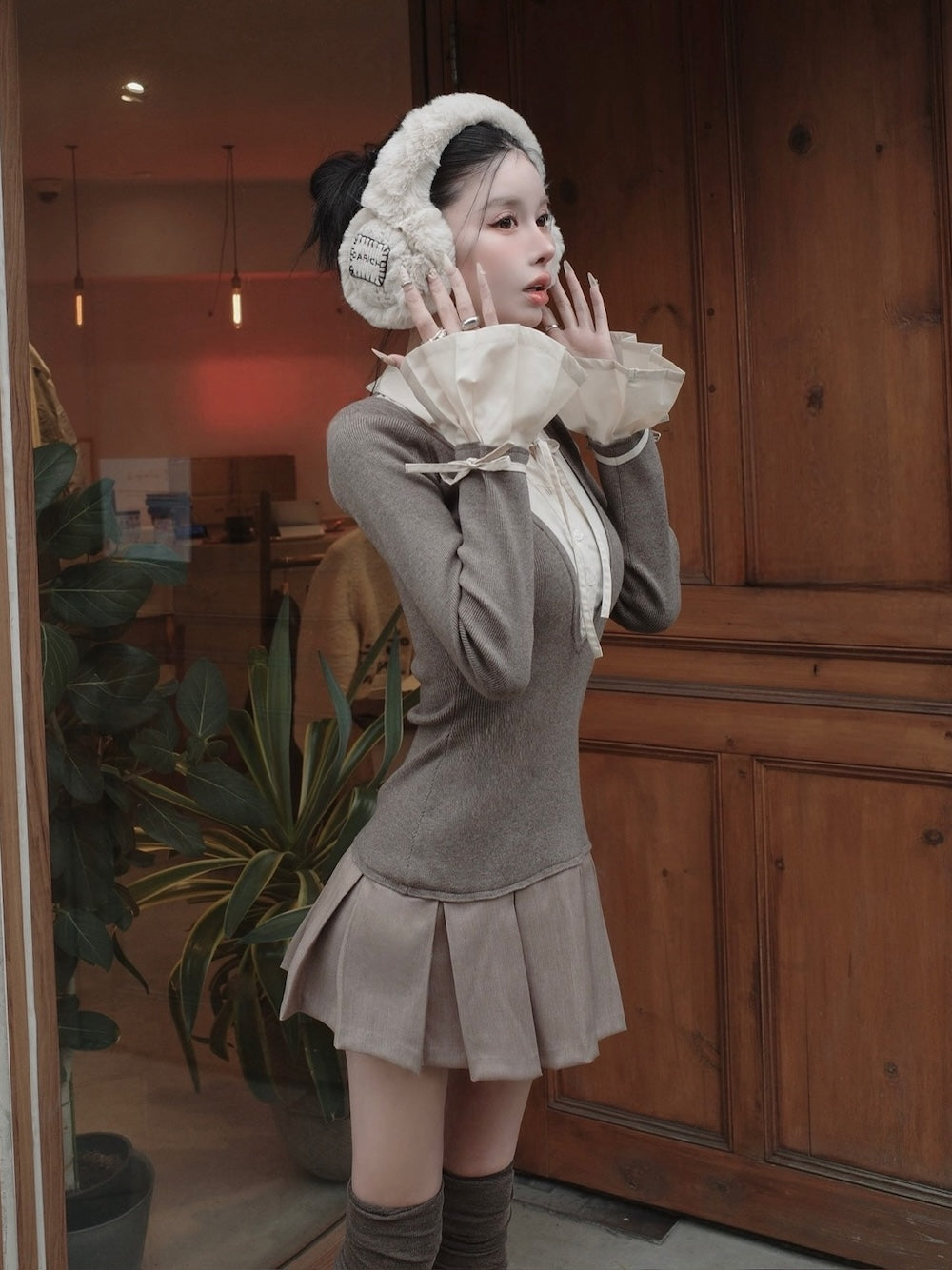 シャツドッキングプリーツミニワンピース – Darich (ダーリッチ)