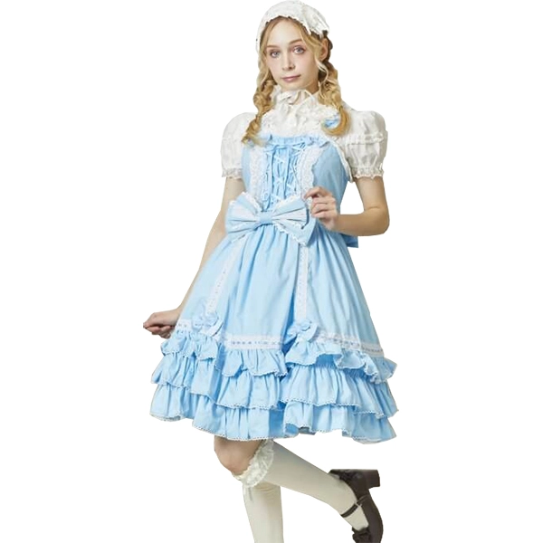 両面編み上げのはしごレースジャンパースカート BODYLINE ボディライン